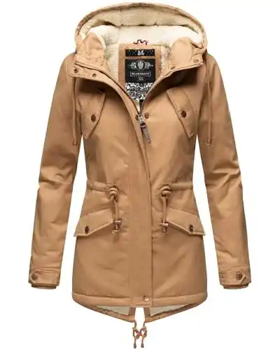 Winterjacke MARIKOO Damen Winter Jacke Parka Teddyfell gefüttert