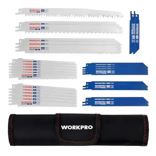 Säbelsägeblätter WORKPRO Sägeblatt Set Holz & Metall 32-teilig