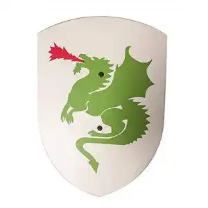 Ritterschild V A H VAH Stabil, gebogen, mit Drachen Motiv