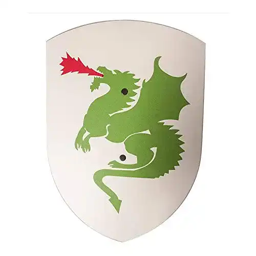 Ritterschild V A H VAH Stabil, gebogen, mit Drachen Motiv