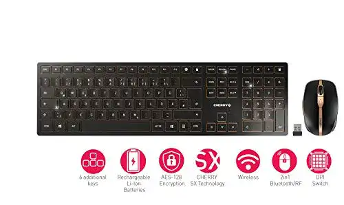 Funktastatur CHERRY DW 9000 Slim, Rechargeable Wireless