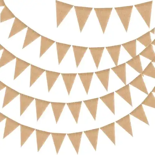 Wimpelkette G2PLUS 11M Leinen, 48 STK Rustikale Wimpel