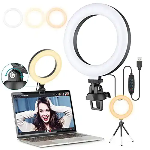 Ringlicht für Videokonferenz Ohotter 6″ Ringlicht Laptop