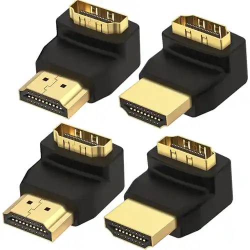 HDMI-Winkelstecker LEENUE Adapter, 90 u. 270 Grad vergoldet