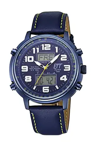 Funk-Solaruhr Herren ETT Eco Tech Time Funk Solar Weltzeit Herren Uhr