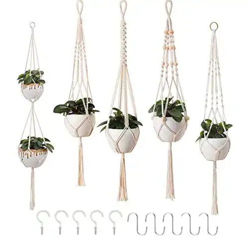 Makramee-Blumenampel Petutu 5er Set Makramee Blumenampel