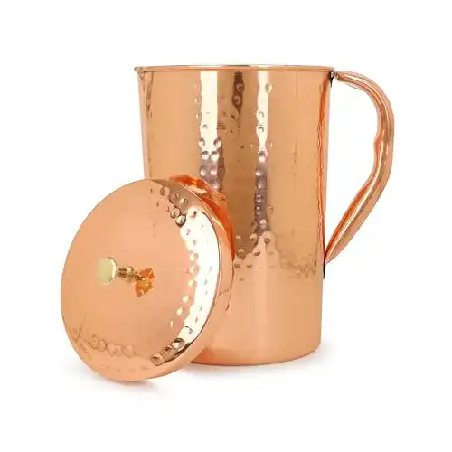 Kupferkanne Zap Impex Pure Kupfer gehämmert Krug mit Deckel