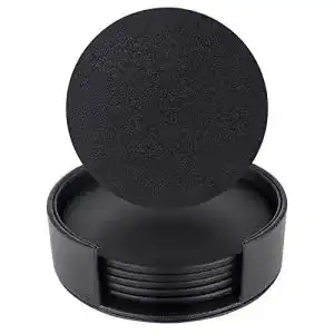 Untersetzer lovingmona Leder 6 Stücke Getränke Coaster Cup Mat
