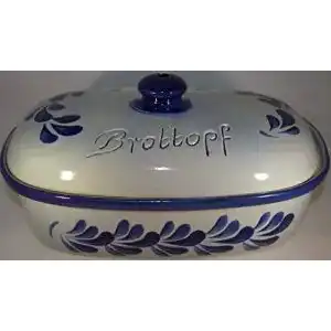 Brottopf Töpferei Seifert 30 cm grau-blau Oval, Steinzeug