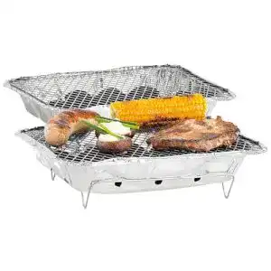 Einweggrill infactory Griller: Handlich im 2er-Pack, mit 500 g Kohle