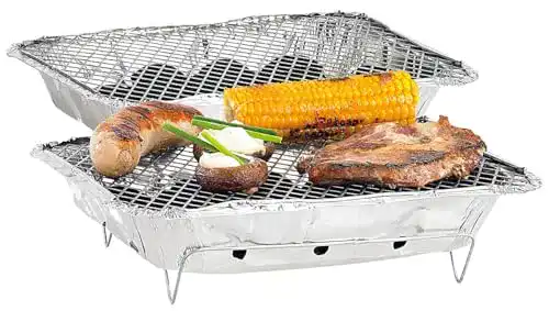 Einweggrill infactory Griller: Handlich im 2er-Pack, mit 500 g Kohle