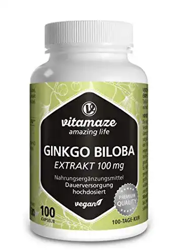 Ginkgo-Tabletten Vitamaze, amazing life Ginkgo Biloba, 100 Kaps.