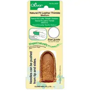 Fingerhut Clover Natural Fit Leather Thimble-Medium
