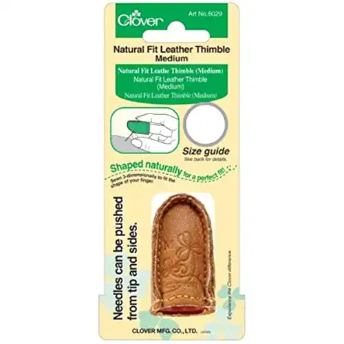 Fingerhut Clover Natural Fit Leather Thimble-Medium