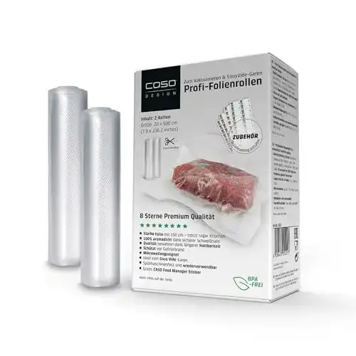 Vakuumierbeutel Caso Profi- Folienrollen 20×600 cm, 2 Rollen