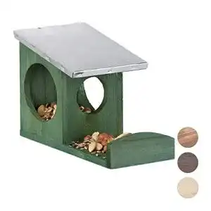 Eichhörnchen-Futterhaus Relaxdays, Kobel aus Holz, wetterfest