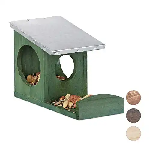 Eichhörnchen-Futterhaus Relaxdays, Kobel aus Holz, wetterfest