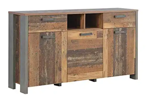 Kommode Vintage Forte Clif Kommode, 3 Türen, 2 Schubkästen