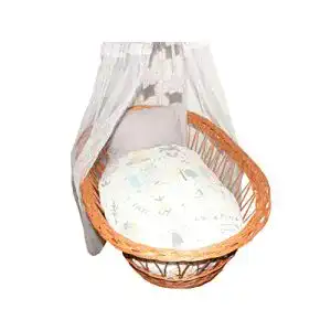 Moseskorb Belily-World Stubenwagen Set Tipi Grau Bettwäsche Set