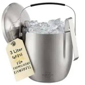 Eiskübel SILBERTHAL Großer Eiseimer 3L mit Deckel und Zange