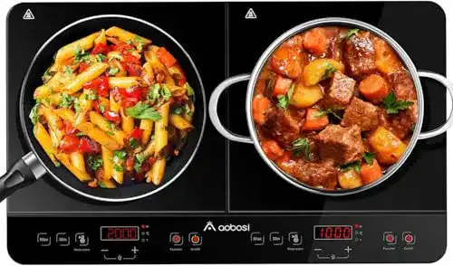 Induktionskochplatte Aobosi, doppel, Sensor-Touch-Steuerung