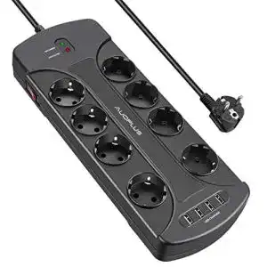 Steckdosenleiste 8-fach AUOPLUS 8-fach Steckdosenleiste mit 4 USB