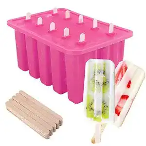 Eisform Nuovoware, 10 Lebensmittelqualität Silikon Popsicle Form