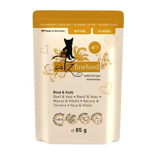 Katzenfutter ohne Zucker und Getreide catz finefood Kitten N 7