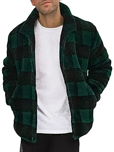 Fleecejacke Gemijacka Teddy Fleece Sweatjacke Herren Stehkragen