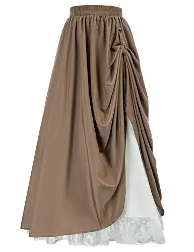 Trachtenrock SCARLET DARKNESS Damen Steampunk mit Rüsche