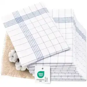 Geschirrtücher ZOLLNER 12er Set Halbleinen, 50×70 cm, blau