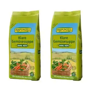 Bio-Gemüsebrühe Rapunzel Klare Suppe ohne Hefe, 2 x 500 g