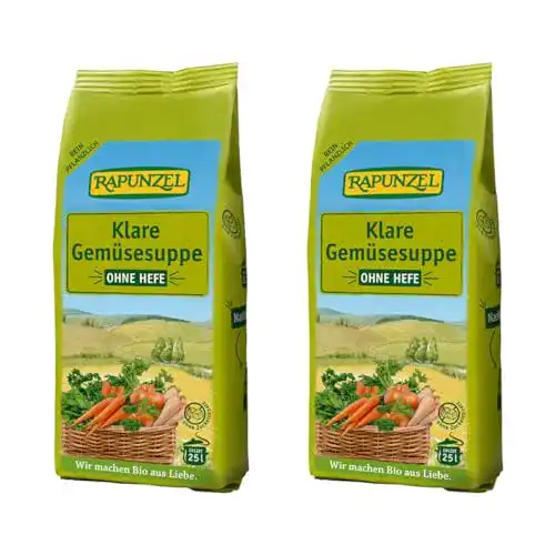 Bio-Gemüsebrühe Rapunzel Klare Suppe ohne Hefe, 2 x 500 g