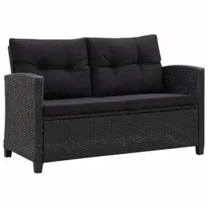 Rattansofa vidaXL Gartensofa 2-Sitzer mit Kissen, 124cm