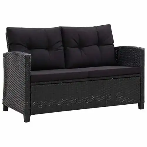 Rattansofa vidaXL Gartensofa 2-Sitzer mit Kissen, 124cm