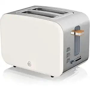 Toaster weiß Swan Nordic Breitschlitz-Toaster mit 2 Scheiben