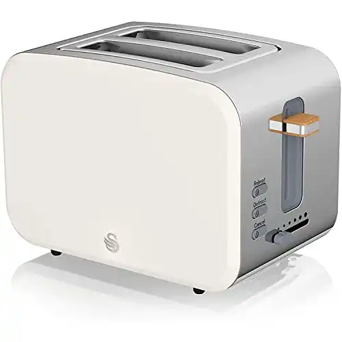 Toaster weiß Swan Nordic Breitschlitz-Toaster mit 2 Scheiben