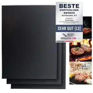 BLACKROX Grillmatten BBQROX, 3er Set Antihaft