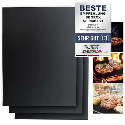 Die beste BLACKROX Grillmatten BBQROX, 3er Set Antihaft 2026 Test Bestseller BLACKROX Grillmatten BBQROX, 3er Set Antihaft