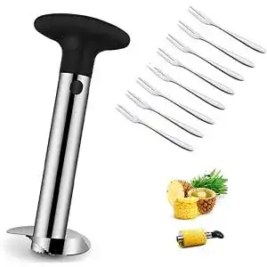 Ananasschneider HUYIWEI Rotationsmesser, 8 Fruchtgabeln