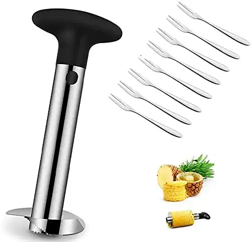 Ananasschneider HUYIWEI Rotationsmesser, 8 Fruchtgabeln