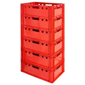 Fleischerkisten Kingpower 6 Stück E2 Fleischkisten Rot 60 x 40