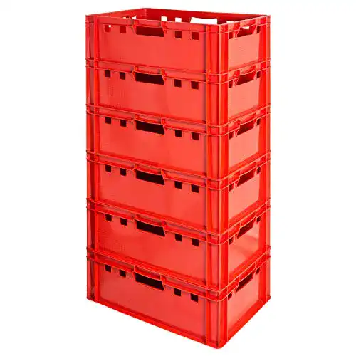 Fleischerkisten Kingpower 6 Stück E2 Fleischkisten Rot 60 x 40