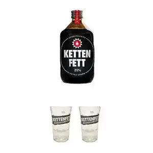 Lakritzlikör Unbekannt Kettenfett Lakritz Likör 0,5 L + Shot Glas