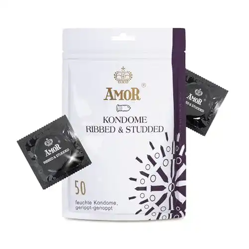 Amor-Kondom AMOR “Gerippt und Genoppt” 50er Pack