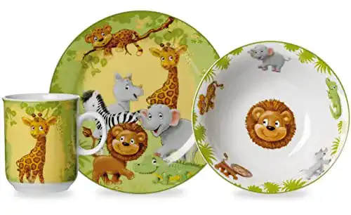 Kindergeschirr Ritzenhoff & Breker Set Dschungeltiere, 3-teilig