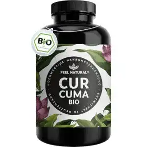 Bio-Kurkuma-Kapseln Feel Natural, 240 Stück, 4560mg Tagesdosis