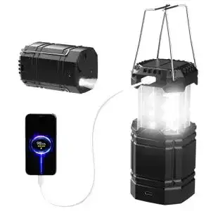 Kurbellampe OnLyee LED-Camping-Laterne, wiederaufladbar