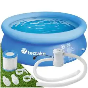 Pool rund TecTake 800580 Swimming Pool, Leichter Auf- u. Abbau
