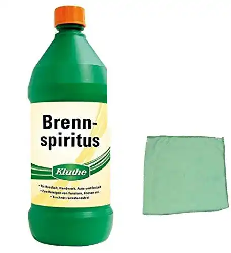 Brennspiritus E-Com24 1 Liter Kluthe (Ethanol) inkl. Microfasertuch